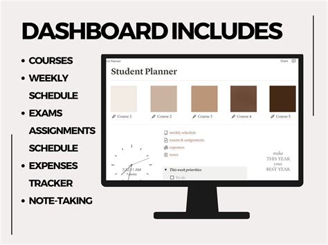 Student Planner Notion Template, School Planner for Student, Academic ...