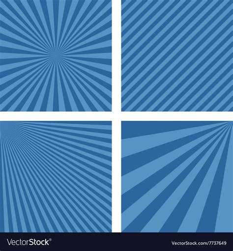 Blue simple striped pattern wallpaper set Vector Image