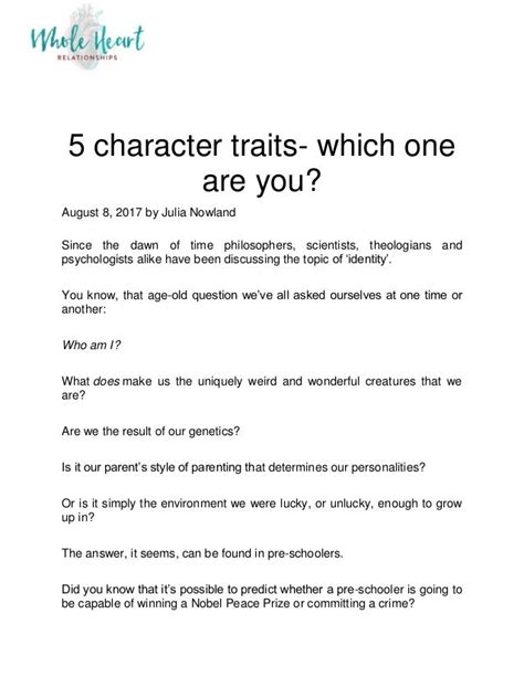 5 character traits- which one are you? | Relationship Tips