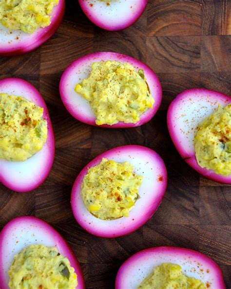 Beet Pickled Deviled Eggs Recipe | The Feedfeed