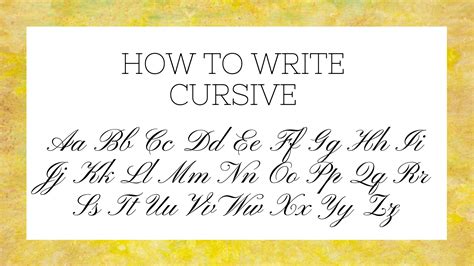 How To Write Cursive Letters - Science Trends