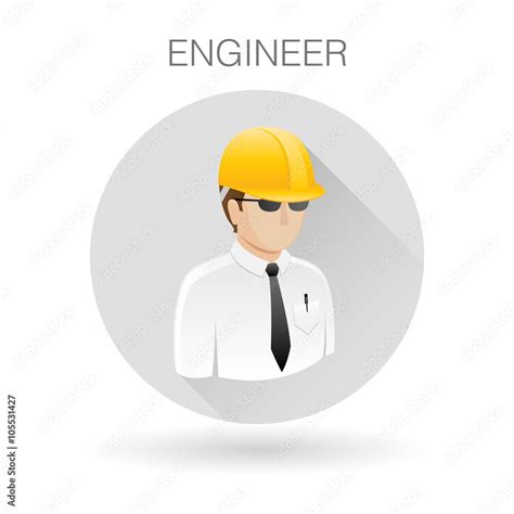 Engineer contractor icon. Professional man with hardhat symbol ...