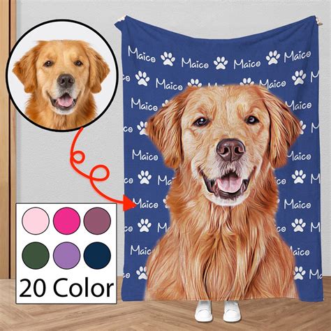 Custom Dog With Name Blanket, Dog Face Blanket, Dog Blankets, Dog Photo ...