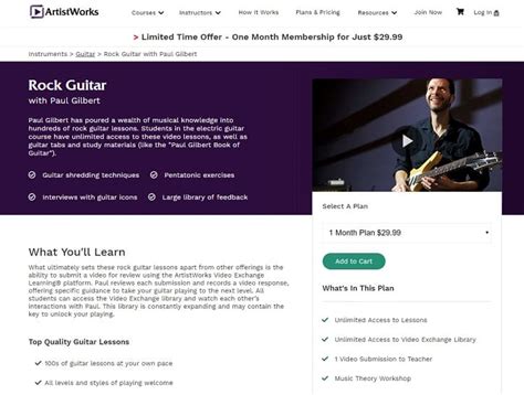 ArtistWorks Paul Gilbert Rock Guitar Lessons Online Review - CMUSE