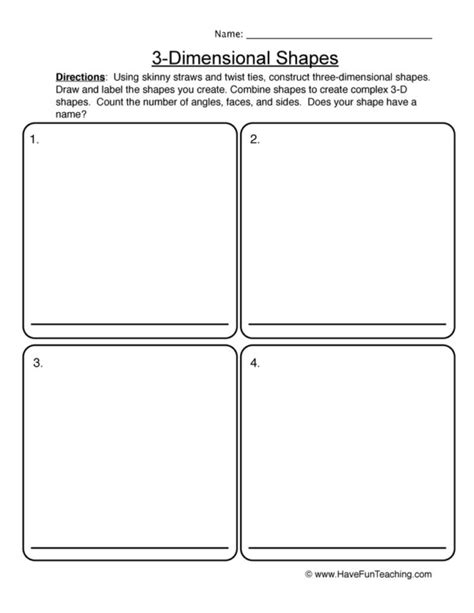 Drawing 3D Shapes Worksheet - Have Fun Teaching