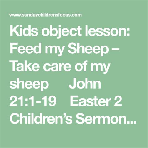 Children's Sermon - Feed my Sheep | Lectionary | Childrens sermons ...