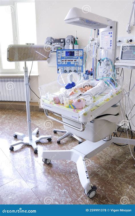 Interior of a Hospital Room with Newborn . Stock Photo - Image of ...