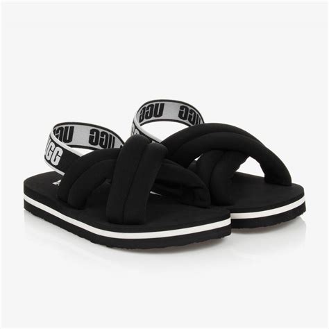 UGG - Girls Black Padded Sandals | Childrensalon Outlet