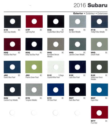 Subaru | Subaru, Paint code, Color chart