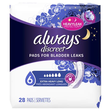 Always Discreet Incontinence Pads for Women, Extra Heavy Absorbency ...