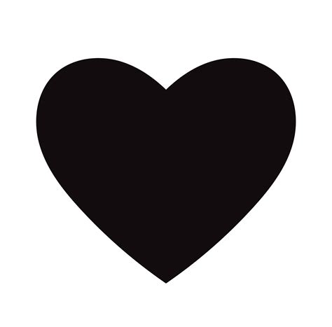 Flat Black Heart Icon Isolated on White Background. Vector illustration ...