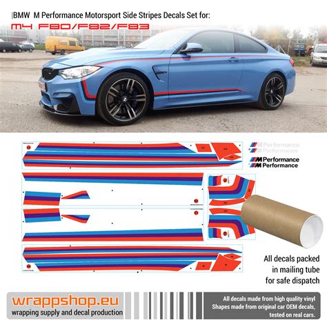 BMW M Performance Motorsport Side Stripes decals Set for M4 F83 | eBay