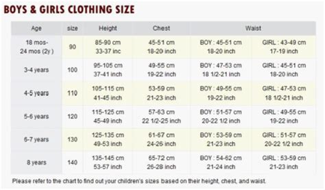 H&M Kids Size Chart - Size Chart - New York & Company - Womens size ...