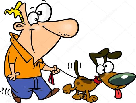 Cartoon Dog Walker — Stock Vector © Ronleishman 14003198