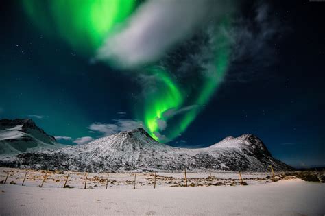 Northern lights, northern lights, sky, winter HD wallpaper | Wallpaper ...