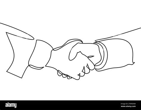 Handshake continuous line vector drawing. Business agreement vector ...