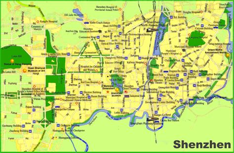 Shenzhen tourist map - Ontheworldmap.com