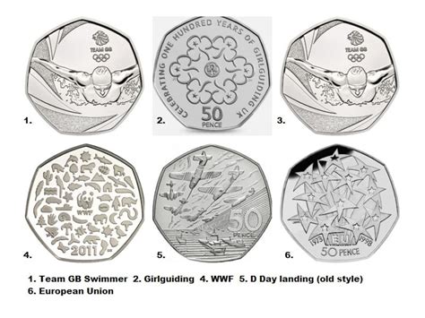 Rare UK Fifty Pence Coins Collectible 50p Coins British Coin - Etsy UK