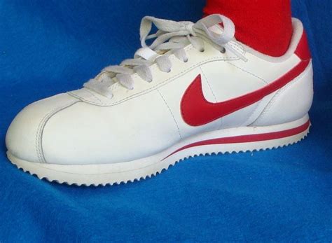 Retro Throwback Nike Leather Sneakers with Red Swoosh 70s