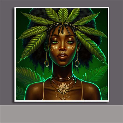 Stoner Girl Printable Wall Art Afro Woman Weed Crown Black - Etsy