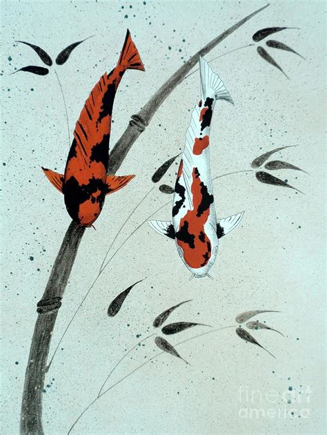 Japanese Koi Utsuri Mono and Showa Sanke 20 painting Painting by Gordon ...