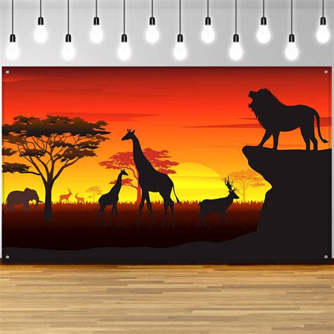 Buy African Safari Theme Party Decorations, African Safari Backdrop ...