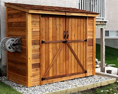 8 ft. W x 4 ft. D Double Door Cedar Wood Storage Shed | Outdoor sheds ...