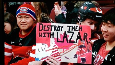 Funny sign from Team Canada fans : r/hockey