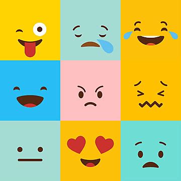 Color Square Clipart PNG Images, Colorful Square Emojis Set Vector, Set ...