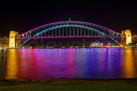 Sydney Harbour Bridge and Opera House in lights | Stock image | Colourbox