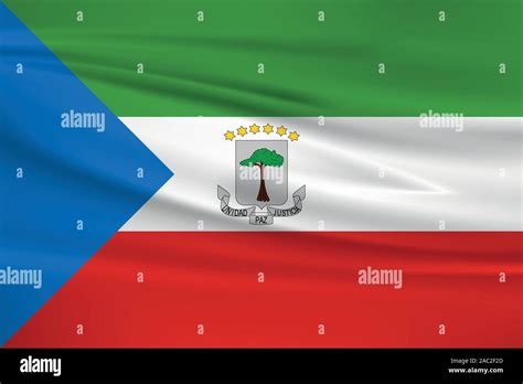 Waving Equatorial Guinea flag, official colors and ratio correct ...