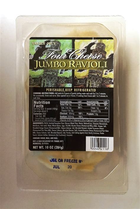 Exploring Trader Joe's: Trader Joe's Four Cheese Jumbo Ravioli