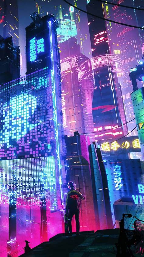 View 26 Cyberpunk Neon City Wallpaper - casehappyimage