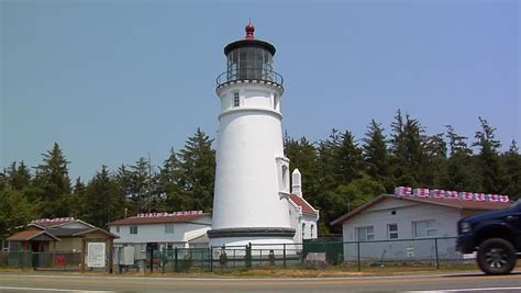 The Umpqua River Lighthouse, Winchester Bay, Oregon Stock Footage Video ...