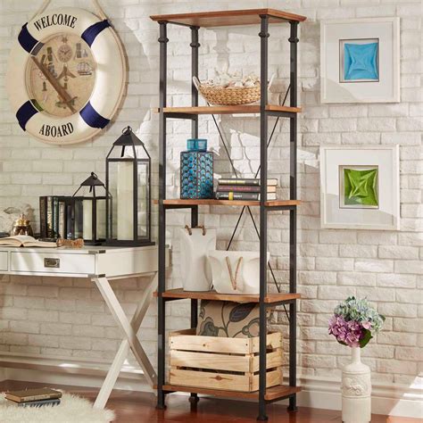 HomeSullivan Grove Place Rustic Pine Open Bookcase-403228-12 - The Home ...