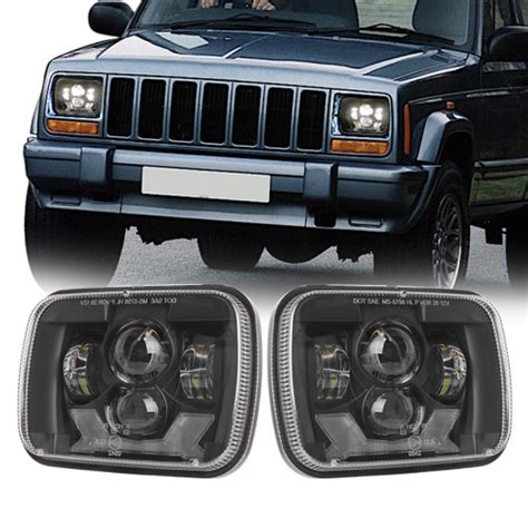 5x7 Led Projector Headlights 1984-2001 Jeep Cherokee XJ Led Headlights ...