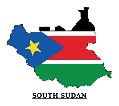 South Sudan National Flag Map Design, Illustration Of South Sudan ...