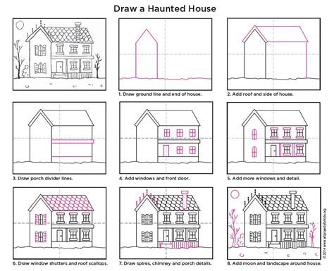 Haunted House Drawing Tutorial - DRAWING IDEAS