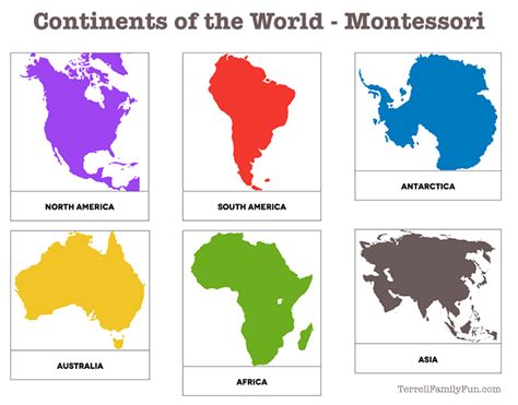 World Map Printable Continents