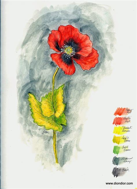 Watercolor Pencil Flowers