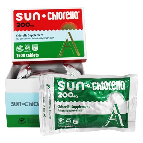 Sun Chlorella - Dietary Chlorella Supplement A 200 mg. - 1500 Tablets ...