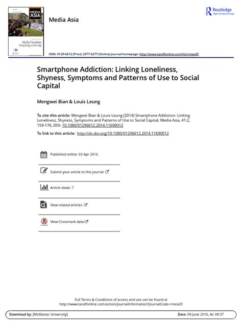 Smartphone Addiction Linking Loneliness, Shyness, Symptoms and Patterns ...