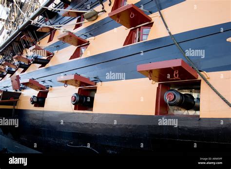 HMS Victory in Portsmouth Historic Dockyards Nelsons Flagship Stock ...