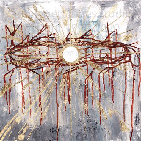 Holy Crown, Crown of Thorns painting, Catholic Art, Jesus, Religious ...