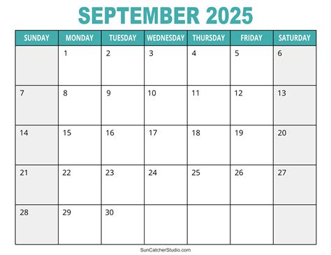 September 2025 Calendar (Edit Printable) – DIY Projects, Patterns ...