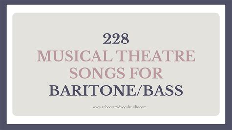 #068: 228 Musical Theatre Songs for Baritone/Bass