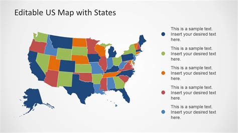 Editable US Map Template for PowerPoint with States - SlideModel