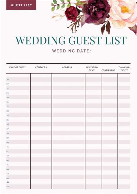 Guest list planner - emplora