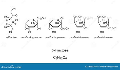 Fructose (D-fructose) Fruit Sugar Molecule. Component Of High-fructose ...