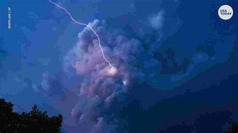 Volcano erupts in the Philippines causing rare lightning